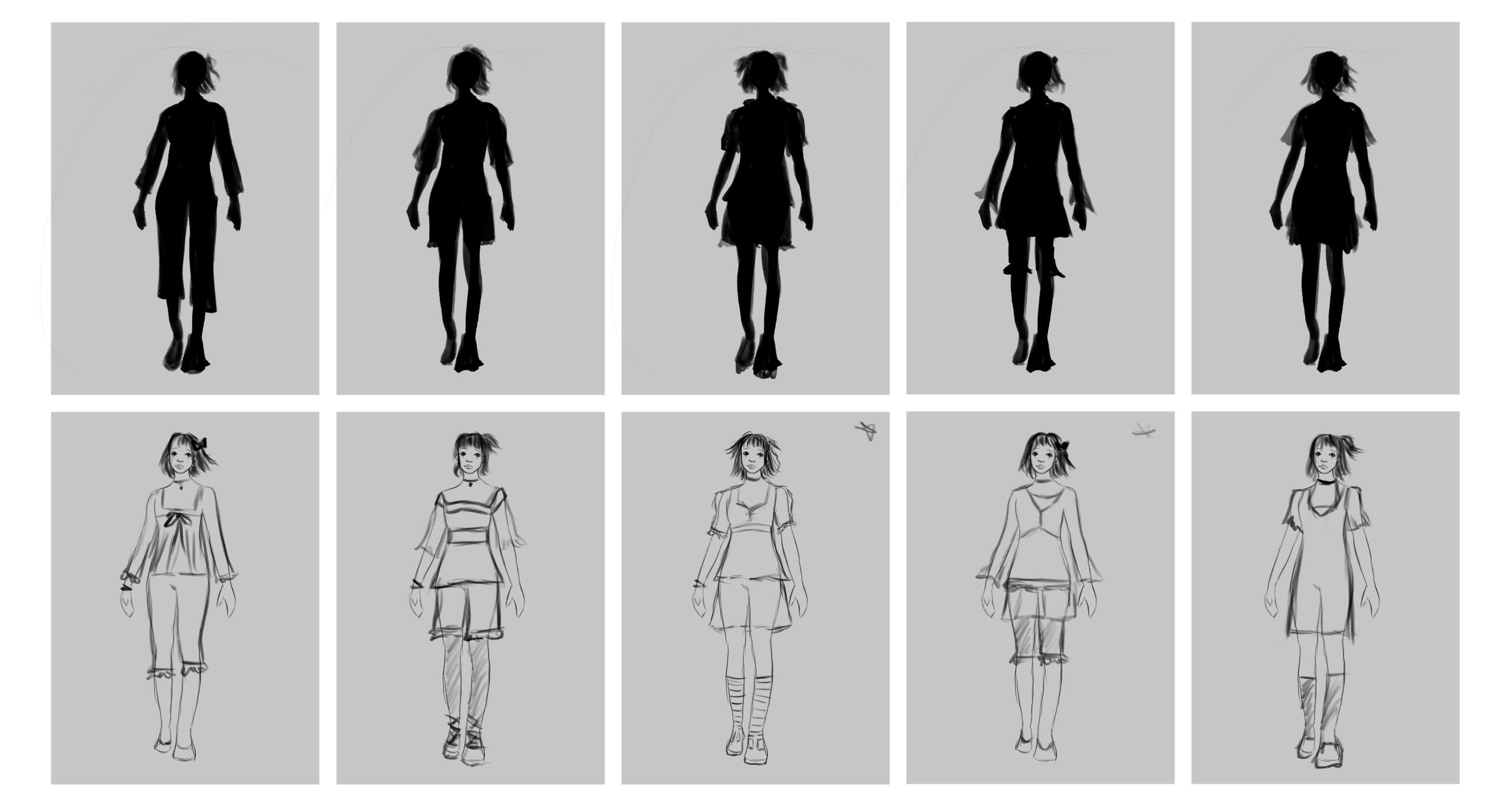 Yukie First Design || Silhouettes + Early Concepts