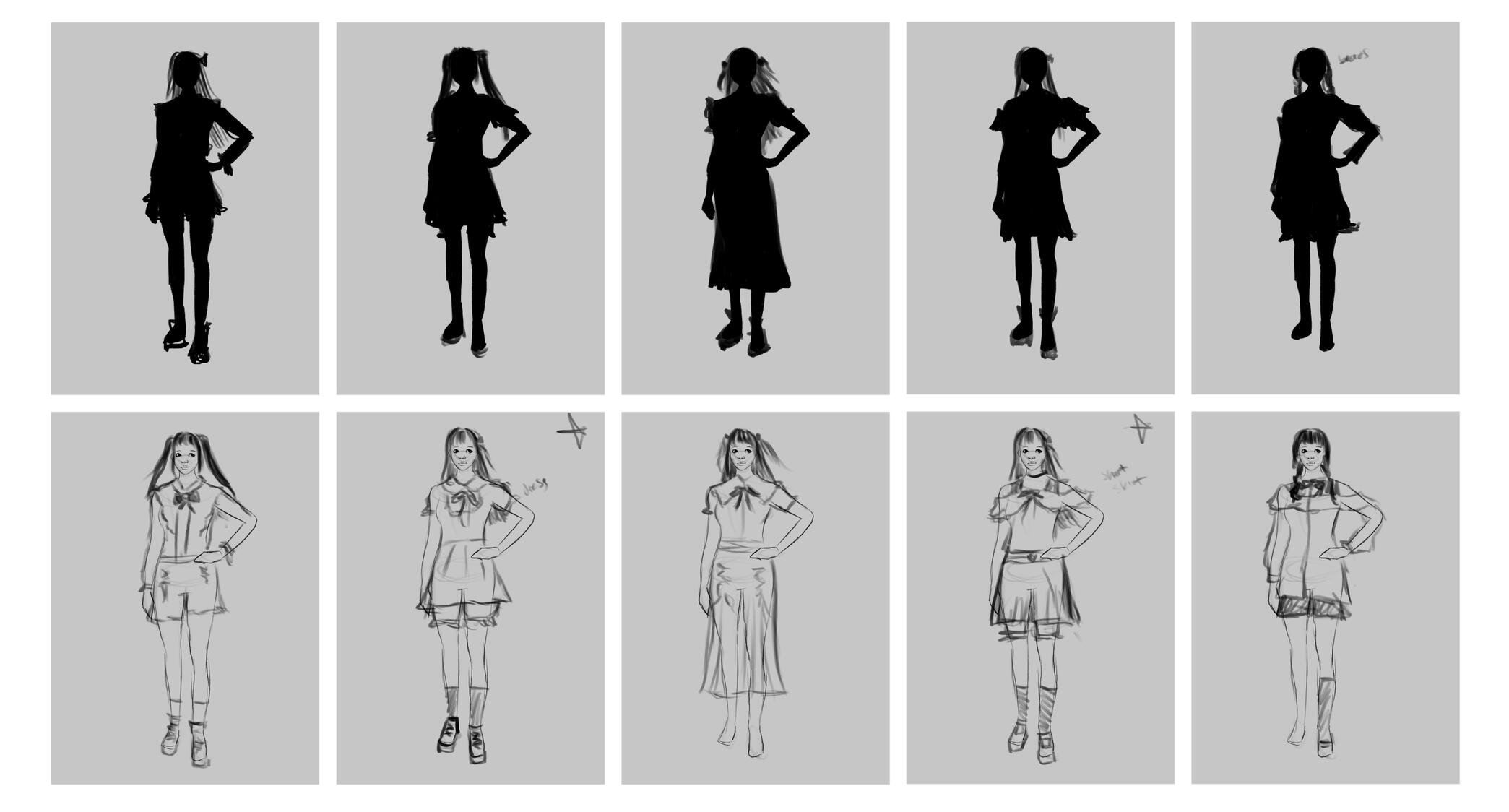 [Sumie] First Design Silhouettes &amp; Early Concepts